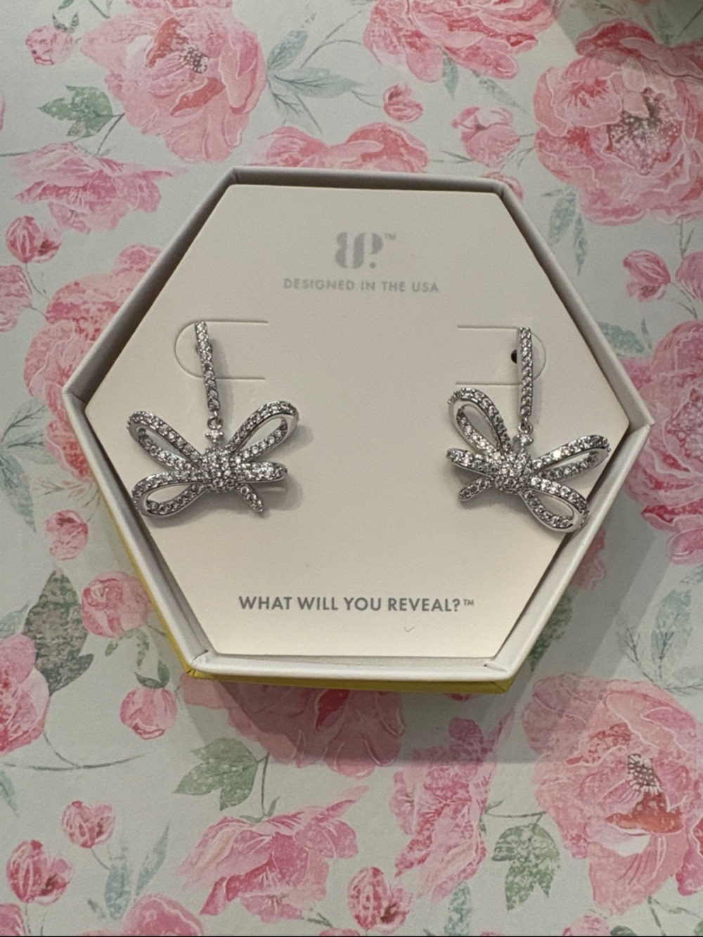 Diamond Cubic Zirconia on Rhodium - Bomb Party - Wrapped in Promises